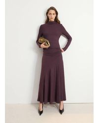 Mango - Ruched Side Knitted Dress - Lyst