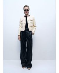 Mango - Tweed Jacket With Contrasting Trims - Lyst