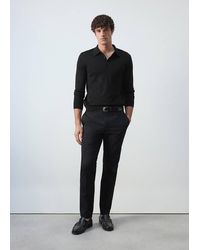 Mango - Fine-Knit Polo Jumper - Lyst