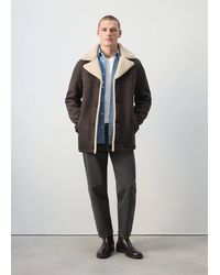 Mango - Faux-Shearling Suede Jacket - Lyst