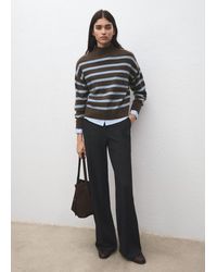 Mango - Oversized Striped Turtleneck Sweater - Lyst