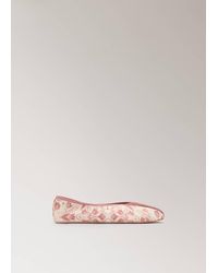 Mango - Printed Satin Ballerina With Contrast Piping - Lyst