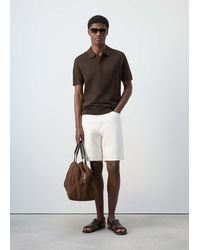 Mango - Fine-Knit Cotton Polo Shirt - Lyst