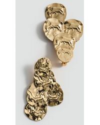 Mango - Textured Coin Pendant Earrings - Lyst