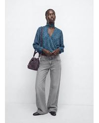 MANGO TEEN - Printed Blouse With Bow - Lyst