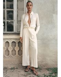 Mango - Satin Finish Flowy Shirt - Lyst