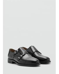 Mango - Double Buckle Leather Shoe - Lyst