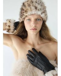 Mango - Gloves With Faux Fur Detail - Lyst