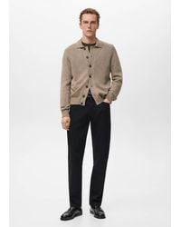 Mango - Knitted Wool Blend Cardigan - Lyst