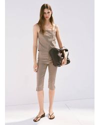 Mango - Gingham Check Button Top - Lyst