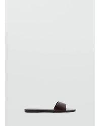 Mango - Flat Leather Sandal - Lyst