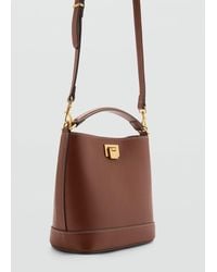 Mango - Mini Shopper Bag With Metallic Detail - Lyst