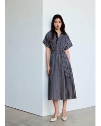 Mango - Striped Shirt Dress - Lyst