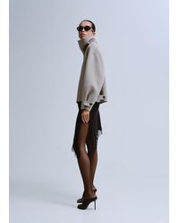 Mango - Giacca Lana Collo Imbuto Grigio - Lyst