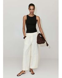 Mango - Ribbed Cotton-Blend Top - Lyst