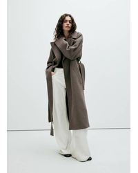 Mango - Manteco Wool Coat With Belt - Lyst