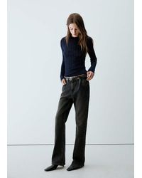 Mango - Textured Lurex Knit Jumper - Lyst