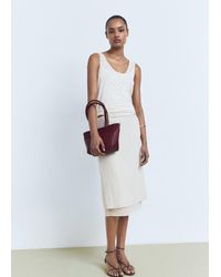 Mango - Medium Braided Leather Bag - Lyst
