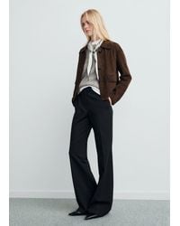 Mango - Mid-Rise Flare Trousers - Lyst