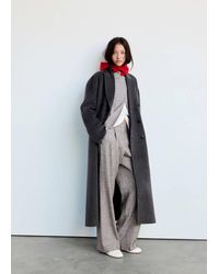 Mango - Straight Checked Trousers - Lyst