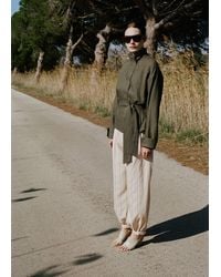 Mango - Striped Lyocell Balloon Pants - Lyst