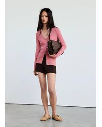 Mango - Buttoned Ribbed Cardigan - Lyst