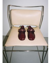 Mango - Leather Ballet Flats With Eyelets - Lyst
