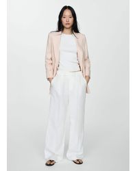 Mango - Linen Jacket With Buttoned Cuffs Pastel - Lyst