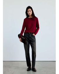 Mango - Fine-Knit Crew-Neck Sweater - Lyst