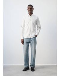 Mango - 100% Cotton Striped Shirt - Lyst