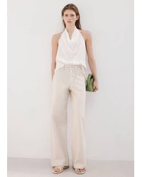 Mango - Wide Leg Jeans With Belt - Lyst