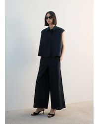 Mango - Straight-Fit Trousers With Elastic Waist - Lyst