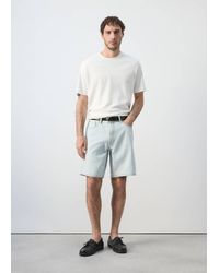 Mango - Straight-Fit Denim Bermuda Shorts - Lyst