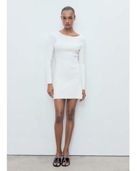 Mango - Open-Back Knitted Dress - Lyst