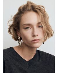 Mango - Twisted Hoop Earrings - Lyst