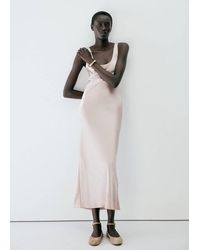Mango - Ballerina Aus Leder Mit Riemen - Lyst
