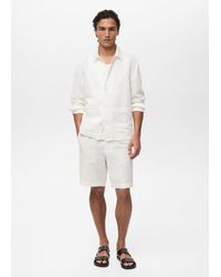Mango - Linen-Blend Overshirt With Pockets - Lyst
