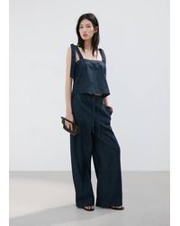 Mango - Strapless Denim Top - Lyst