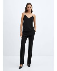 Mango - Top sottoveste pizzo - Lyst