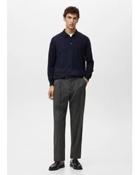 Mango - 100% Merino Wool Polo Sweater - Lyst