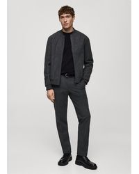 Mango - Regular-Fit Flannel Bomber Jacket - Lyst