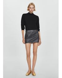 Mango - Perkins Neck Knitted Sweater - Lyst