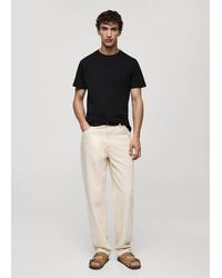 Mango - Basic Cotton Stretch T-Shirt - Lyst