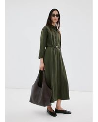Mango - Lyocell Belted Shirt Dress - Lyst