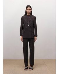 Mango - Double-Breasted Wool Suit Jacket - Lyst