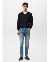 Mango - 100% Merino Wool V-Neck Sweater - Lyst