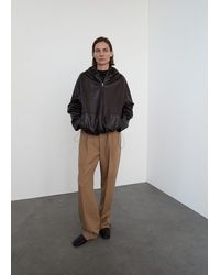 Mango - Jacke Aus 100% Leder Mit Kapuze - Lyst