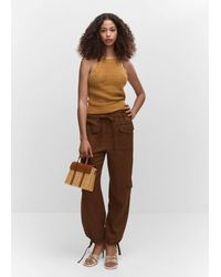 Mango - Halter-neck Knitted Top Tobacco - Lyst
