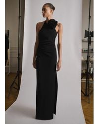 Mango - Draped Halter-Neck Dress With Flower Motif - Lyst