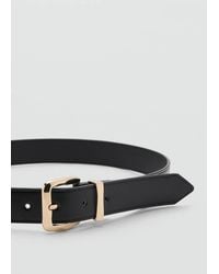 Mango - Embossed Buckle Belt - Lyst
